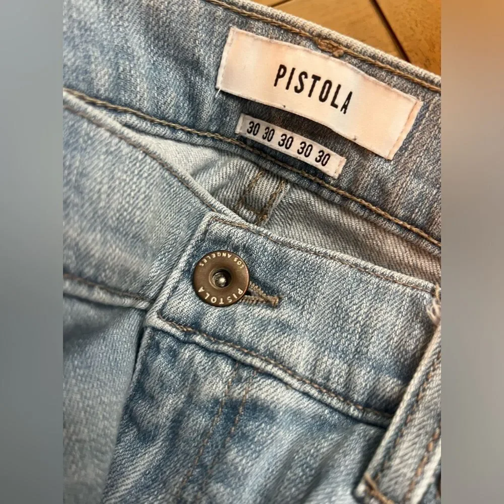 PISTOLA Classic Mid-Rise Light Blue Women’s Jeans; Size 30
